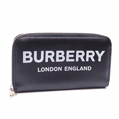Pre-owned Burberry Black Leather Long Wallet (bi-fold) ()