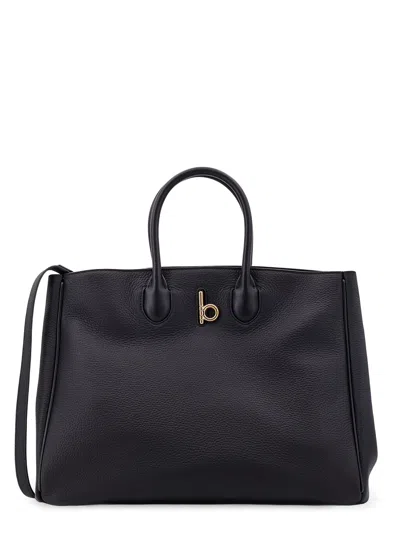 Burberry Black Leather Medium Rocking Horse Handbag