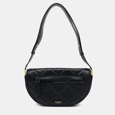 Pre-owned Burberry Black Leather Olympia Bag