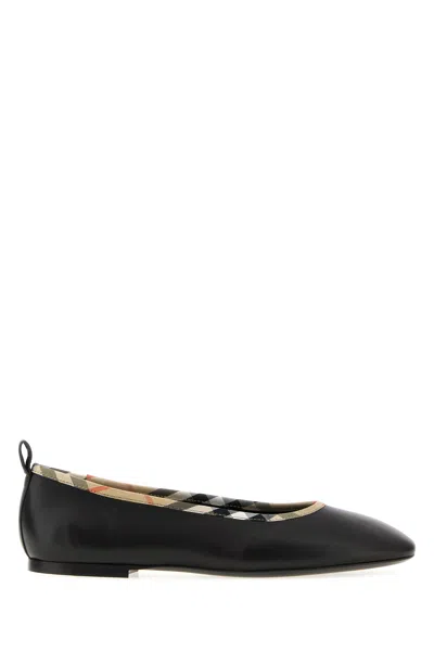 Burberry Black Leather Robin Ballerinas