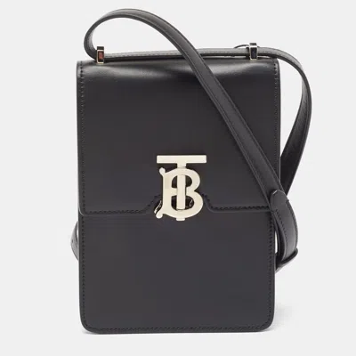 Pre-owned Burberry Black Leather Robin Crossbody Bag