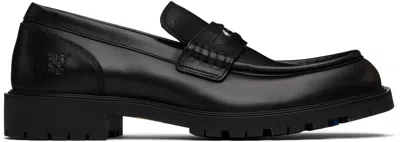 BURBERRY BLACK LEATHER ROGUE LOAFERS