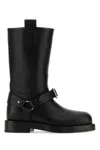 Burberry Strap Detail Leather Boots