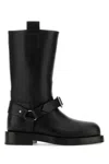 Burberry Strap Detail Leather Boots