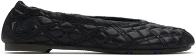 Burberry Quilted Leather Sadler Ballet Flats In Black