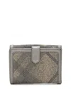 Burberry Black Leather Shimmer Check Compact Wallet (authentic Pre-loved) In Gray