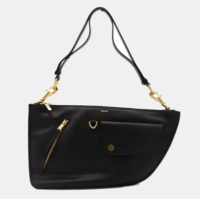 BURBERRY BURBERRY BLACK LEATHER SHOULDER BAG