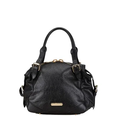 Pre-owned Burberry Black Leather Shoulder Bag Tote Bag ()