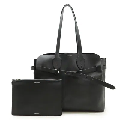 Pre-owned Burberry Black Leather Shoulder Bag Tote Bag ()