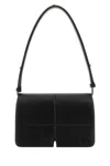 Burberry Snip Leather Flap Shoulder Bag In Black