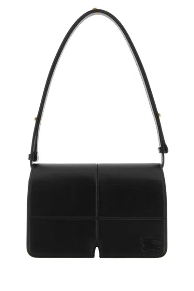 BURBERRY BLACK LEATHER SNIP SHOULDER BAG