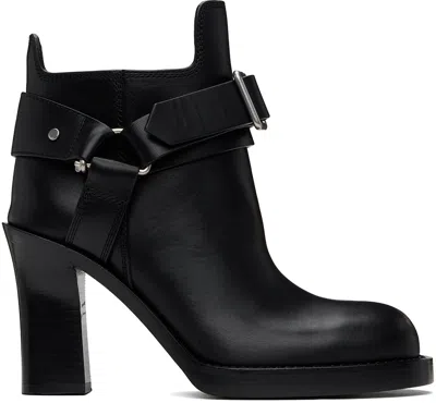 Burberry Leather Stirrup Boots 100 In Black