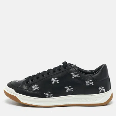 Pre-owned Burberry Black Leather Timsbury Low Top Sneakers Size 42.5