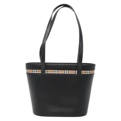 Pre-owned Burberry Black Leather Tote Bag ()