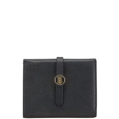 Pre-owned Burberry Black Leather Wallet (bi-fold) ()