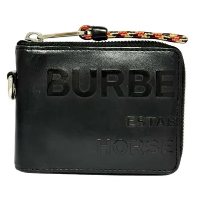 Pre-owned Burberry Black Leather Wallet (bi-fold) ()
