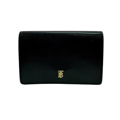 Pre-owned Burberry Black Leather Wallet (tri-fold) ()