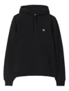 Burberry Men Black Sweatshirt With Ekd Embroidery On The Front And Logo Print On The Rear In Cotton