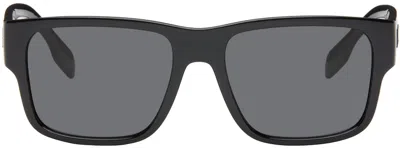Burberry Black Logo Detail Square Frame Sunglasses In 300187 Black