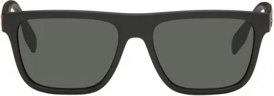 Burberry Black Logo Detail Square Frame Sunglasses In Green