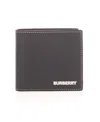 Burberry Grainy Leather International Bifold Wallet In Black