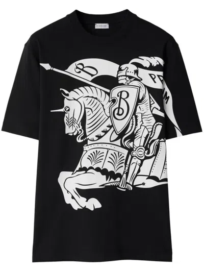 BURBERRY BLACK LOGO PRINT T-SHIRT
