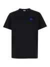 Burberry Blue T-shirt With Eks Logo Embroidered On The Front In Cotton Man In Black