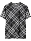 Burberry Nova Check Short Sleeved Crewneck T-shirt In Black