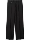 Burberry Suit Pants In Navy Blue Wool. Straight-leg Cut. Zippered Closure And Belt Clip.