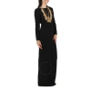BURBERRY BURBERRY BLACK LONG-SLEEVE CHAIN DETAIL GOWN