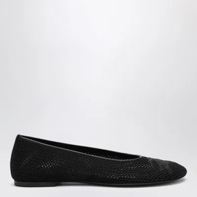BURBERRY BURBERRY  BLACK MESH BALLERINA WITH LOGO