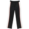Burberry Black Mesh Striped Jersey Tailored Trousers In Black