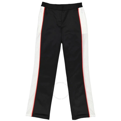 Burberry Black Mesh Striped Jersey Tailored Trousers