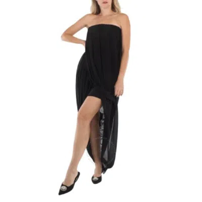 Burberry Black Mulberry Silk Evening Violet Draped Dress