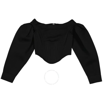 Burberry Black Neoprene Off-the-shoulder Gabriella Corset Top