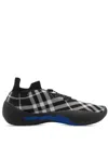 Burberry Neptune Check Logo Sneakers In Black