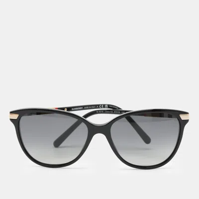 Pre-owned Burberry Black Nova Check Acetate B4216 Cat Eye Sunglasses