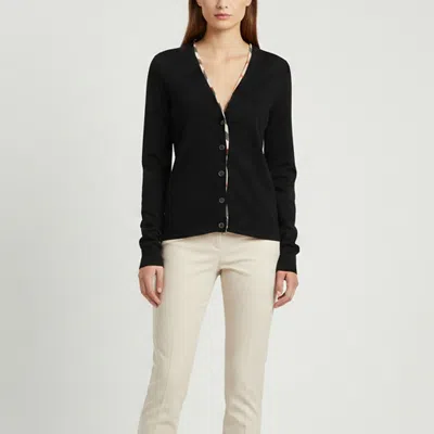Pre-owned Burberry Black Nova Check Merino Wool Long Sleeve Shirt M