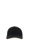 Burberry Black Nylon Baseball Cap In Brown