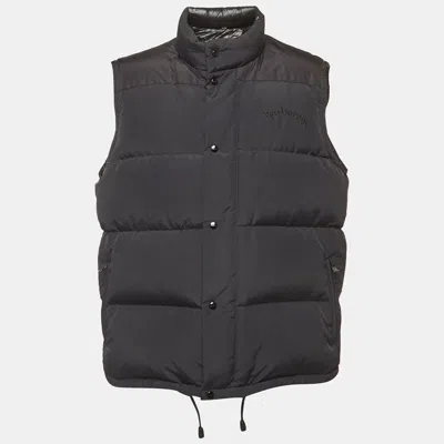 Pre-owned Burberry Black Nylon Down Gilet Xxl