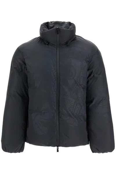 Burberry Equestrian Knight Padded Jacket In Black