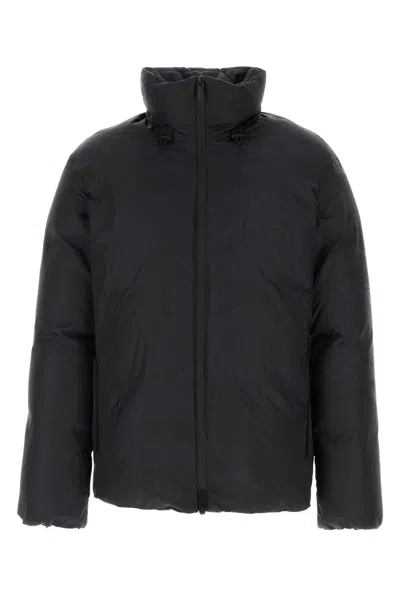 Burberry Black Nylon Down Jacket In Charcoalipptn