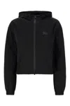 Burberry Hooded Design Short Nylon Jacket In Black