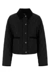Burberry Quilted Collar Jacket Long Sleeves In Black