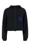 Burberry Graphic Print Hooded Jacket In Black