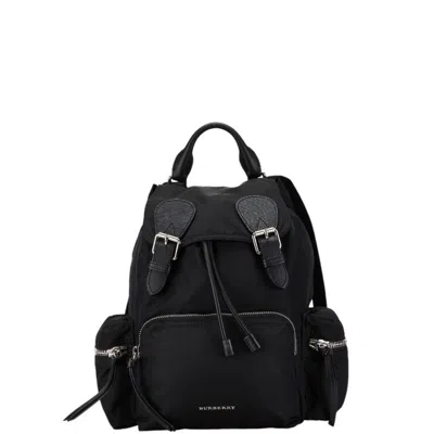 Pre-owned Burberry Black Nylon Leather Backpack ()