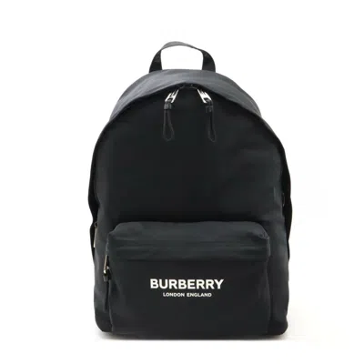 Pre-owned Burberry Black Nylon Leather Backpack ()