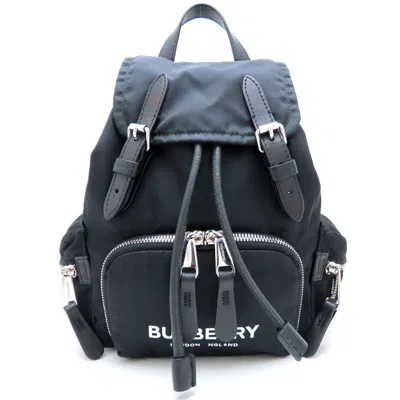 Pre-owned Burberry Black Nylon Leather Backpack ()