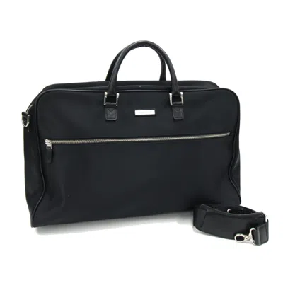 Pre-owned Burberry Black Nylon Leather Boston Bag Shoulder Bag ()