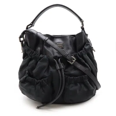 Pre-owned Burberry Black Nylon Leather Shoulder Bag ()